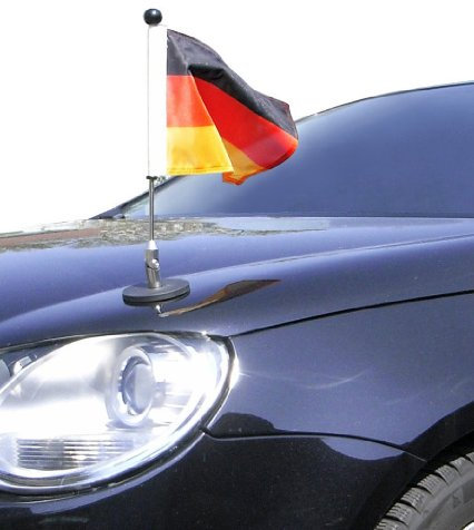 DIPLOMAT magnetisch haftender Autofahnen-Ständer 1.30 Deutschland mit Super-Magnet für Ihre Autoflaggen - Auto Fahne & Flagge