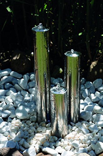 Köhko 22004 Fontaine à Sauter en Acier Inoxydable avec éclairage LED Argenté 77 cm 25 l