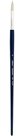 Silver Brush Limited Bristlon Round Oil and Acrylic Paintbrush, Size 6 | Long Handle, Stiff Fine Point Synthetic Bristle, Lightly Textured Strokes, Maximum Paint Absorbency, Easel Painting