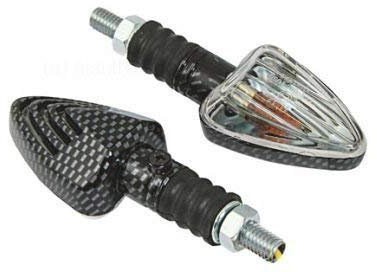 BIKEIT ARROW INDICATORS WITH BACK MARKER CARBON CLEAR LENS 12V/23W BA9S: INDICATORS