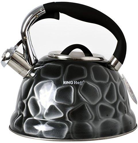 Wasserkessel mit 3D Effekt 2,7 Liter Edelstahl Induktion Grau