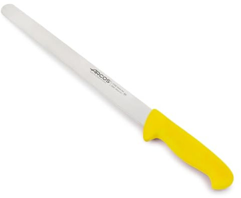 Arcos Cuchillo corte/jamonero con Hoja Acero Inoxidable 300 mm. Mango ergonómico polipropileno. serie 2900. Cuenta con diferentes colores mango facilitar su identificación. Color amarillo.
