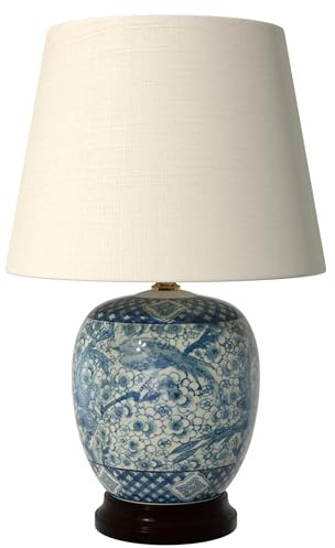 Red Lantern 20 Classic Blue & White Porcelain Jar Lamp