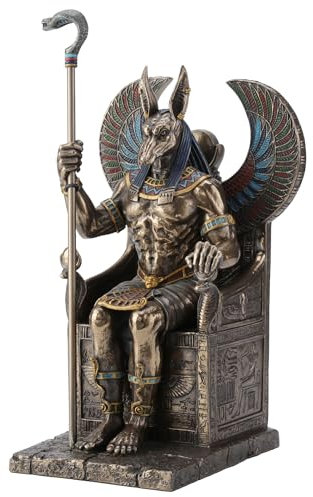 Veronese Design Bronze beendet Ägyptischer Gott Anubis auf Thron Statue