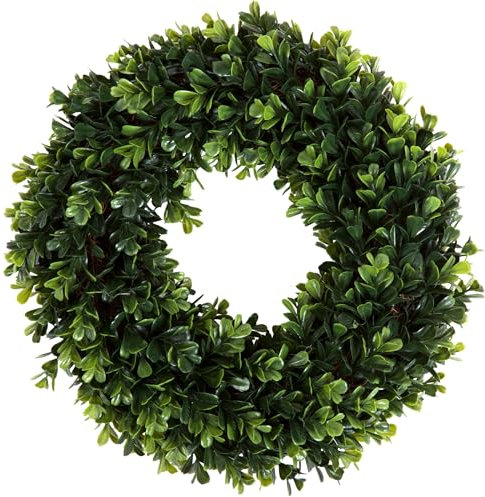 Pure Garden Buchsbaumkranz, rund, UV-beständig, künstlicher Frühlings-, Sommer-, Herbst- oder Winterkranz, für Innen- und Außenbereich, für Haustür, 30,5 cm