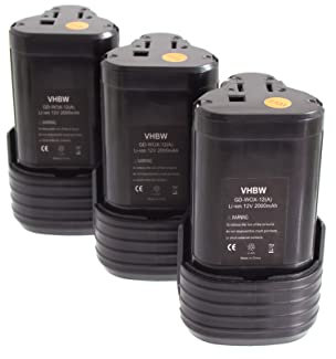 vhbw 3X batería reemplaza Worx WA3503, WA3509 para Herramienta (2000 mAh, Li-Ion, 12 V)