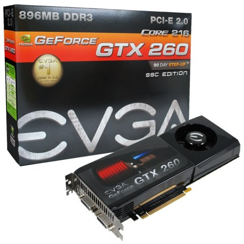 EVGA GeForce GTX 260 Core 216 SSC GDDR3 Graphics Card (GeForce GTX 260, GDDR3, 448 bit, 2304 MHz, 2560 x 1600 pixels, PCI Express 2.0)