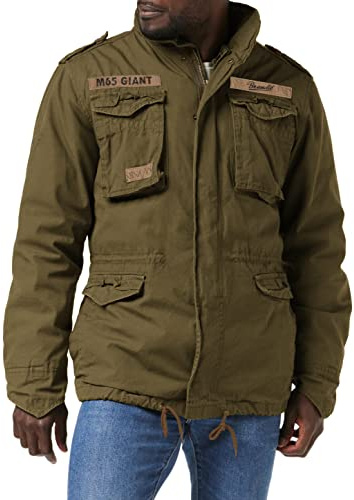 Brandit M65 Giant Feldjacke NEU Army Winterjacke + Futter US Parka Outdoor Jacke, Größe:6XL, Farbe:Oliv
