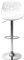 Kare Design Barhocker Ornament, moderner, massiver Design-Tresenstuhl mit Rückenlehne, höhenverstellbar, mattweiß-silber, chrom, 50 x 44.5 x 85 cm (H/B/T)