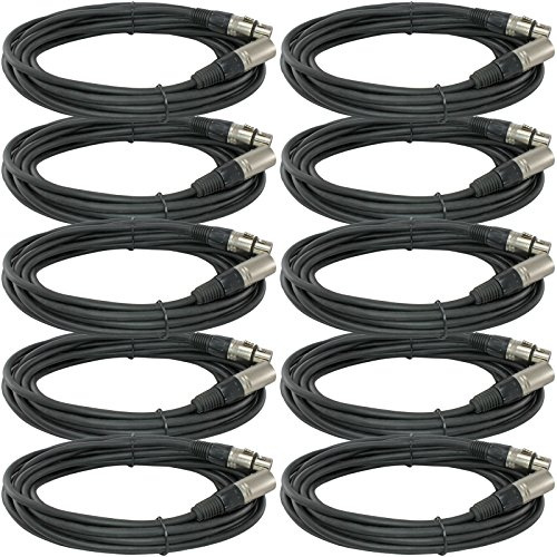 10Pack 25 FT Foot XLR 3 Pin Male Female MIC Microphone Shielded Audio Cable Cord