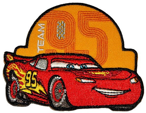 alles-meine.de GmbH Cars Bügelbild - Lightning Mc Queen - 8,2 cm * 6,5 cm - Aufnäher Auto McQueen Nascar Rennauto - Applikation