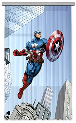 AG Design Marvel Avengers Polyester Vorhänge Kinderzimmer 140 x 245 cm Gardinen 1 Teil | FCSL 7127