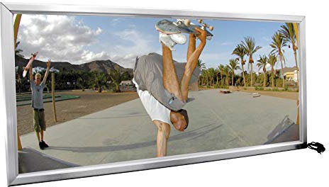 EUROPALMS Reklamewand, beleuchtet, aluminium | Höhe: 210 cm | Breite: 110 cm | Tiefe: 10 cm