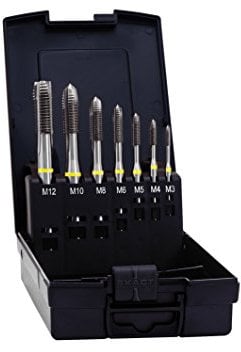 Exact Taraud machine – Jeu de M3–12 en acier rapide E Forme B 7 pièces DIN 371/376 avec filetage manuel, coupage 05112