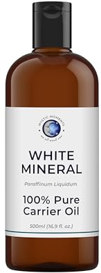 Mystic Moments | White Mineral Carrier Oil | 500ml | Paraffinum liquidum gives a clear, lightweight skin feel for massage oils and cosmetic formulations.