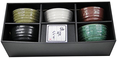 yoaxia ® - 5 Matcha Teeschalen- Set in 5 verschiedenen Designs MADE IN JAPAN von MINOYAKI