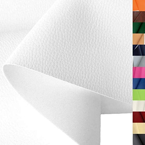 TOLKO 1m Kunstleder Meterware | weiches Premium Lederimitat für Stuhl Bank Sessel Sofa Sitzbezug Bezugstoff in Rindsleder Optik 140cm breit Polsterstoff Polsterbezug Möbelstoff (Weiß)