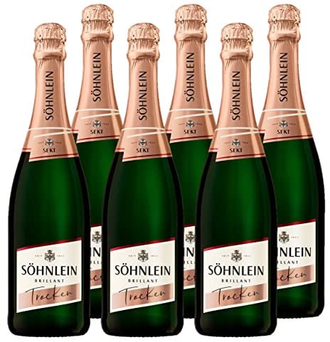 Söhnlein Brillant Trocken (6x0,75 l) – Deutscher Sekt, spritzig und elegant- Frisch, feinperlig – Passend für Feiern und besondere Anlässe