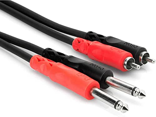 Hosa CPR-203, standard Audiokabel, Dual 1/4 Zoll TS auf Dual RCA, 3m Länge