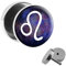 Treuheld® | Fake Plug Tierkreiszeichen Löwe - Ø 10mm Bild Ohrstecker mit Motiv zum Schrauben - Chirurgenstahl Ohr Faketunnel Silber - Tunnel Ohrringe Ohrring Stahl Fakeplug Sternzeichen