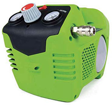 Greenworks G24AC Compressore Portatile a Batteria e Gonfiatore di Pneumatici, 8 Bar, 40L/min., 240W, SENZA Batteria 24V e Caricabatterie Veloce, Garanzia 3 Anni