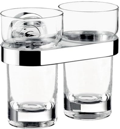 Emco 072500100 Chrom Doppel-Glashalter Polo Kristallglas klar