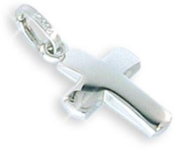 Kreuz Anhänger für Taufe und Kinder echt 14 Karat Weißgold 585 22mm (Art. 203158) Gratis Express Gravur