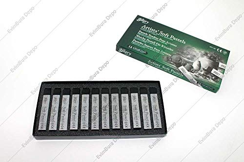 Mungyo Gallery Soft Pastel Squares Cardboard Box Set of 12 Charcoal Black