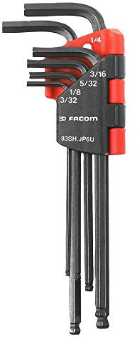 Facom 83SH.JP7 Jeu de 7 clés mâles coudées 6 pans en étui portatif - 1,5 mm à 6 mm
