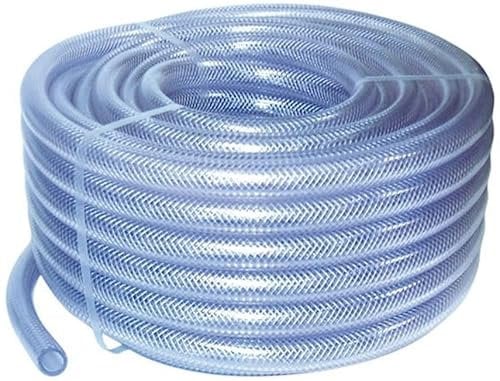 25mm ID 2 Metre Length Clear Braided PVC Hose with Synthetic Reinforcement