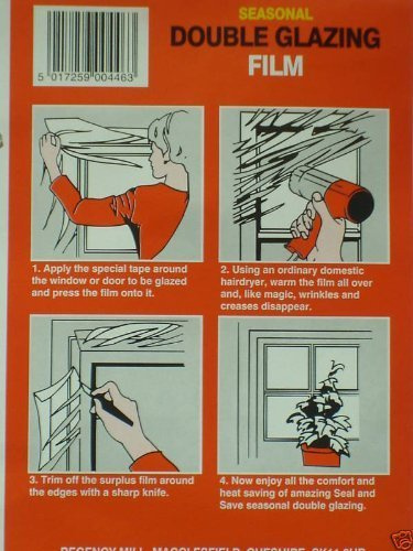 STORMGUARD 2 X DOUBLE GLAZING FILM DRAUGHT INSULATION KIT WINDOWS 6 SQM