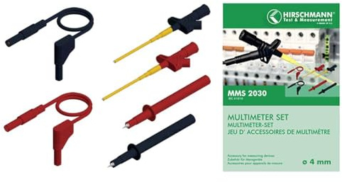 SKS Germany Hirschmann MMS 2030 Sicherheits-Messleitungs-Set [Lamellenstecker 4mm - Lamellenstecker 4 mm] 1. 972341001 Schwarz, Rot