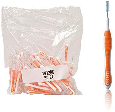 GUM TRAV-LER Lot de 50 brossettes interdentaires - Sachet ISO 2 - Orange - 0,9 mm