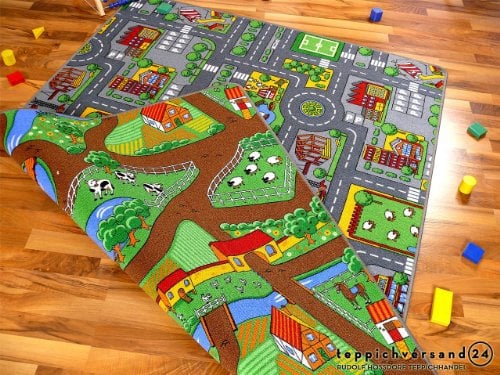 Straßenteppich Beidseitig mit Zwei Straßenlandschaften in 4 Größen ab EUR 39,90, Größe:100x165 cm