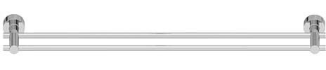Lenz Doppel-Badetuchhalter PISA Chrom – Länge 60 cm & individuell kürzbar | Zwei Handtuchstangen, Optimal für 2 große Handtücher, Zum Kleben oder Bohren, Inklusive Kleber und Montagematerial, 5177202