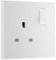 BG Electrical 921-0J 1-Fach, einpolig, 13 A, quadratische Steckdose, weiß