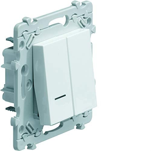 bouton poussoir inverseur + bouton poussoir à voyant hager essensya