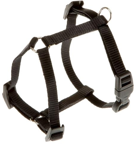 Ferplast Hundegeschirr Kleine Hunde Champion XS, Katzengeschirr an 3 Punkten verstellbar, einfach zu tragen, Brustumfang 25–38 cm. Schwarz