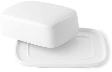 Holst Porzellan BUD 001 Butterdose 1/1 Gutshof, weiß, 17.5 x 12.5 x 6.5 cm, 250 g