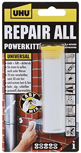 UHU REPAIR ALL POWERKITT, 2-Komponenten-Knetmasse, 60 g, Infokarte, 10er-Pack