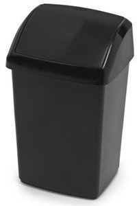 PLASTIC KITCHEN BIN WHITEFURZE SWING BIN 10L,30L,50L REFUSE TRASH RUBBISH DUSTBIN (10L, Black)