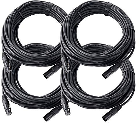 Pronomic Stage XFXM-Blue-20 Cable de micrófono XLR 20 m negro, set de 4