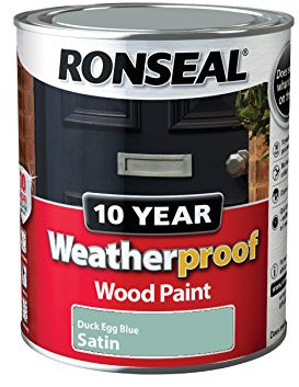 Ronseal WPDES750 750 ml 10 Year Weatherproof Exterior Satin Finish Wood Paint - Blue