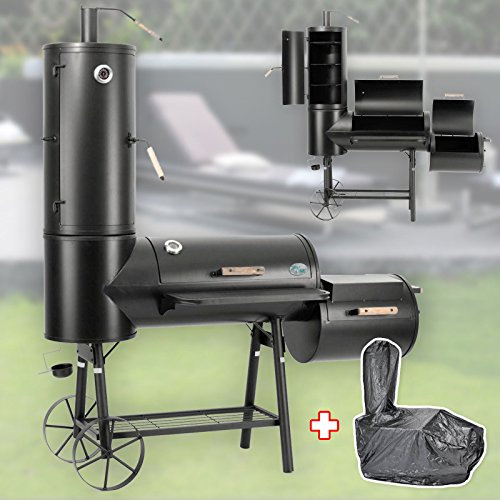 DRULINE Fumoir professionnel - 130 kg - Charbon de bois - 3-5 mm - Couvercle vertical en acier