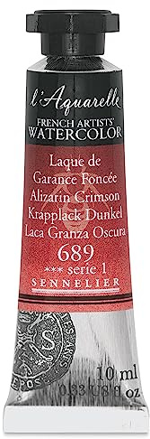 Sennelier French Artists' Watercolor, 10ml, Alizarin Crimson S1