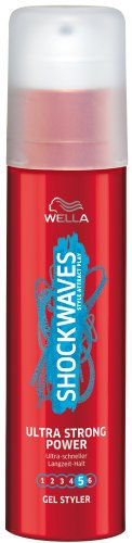 Wella Shock Kwaves Power Gel Styler ultrastark, 3er Pack x 100 ml