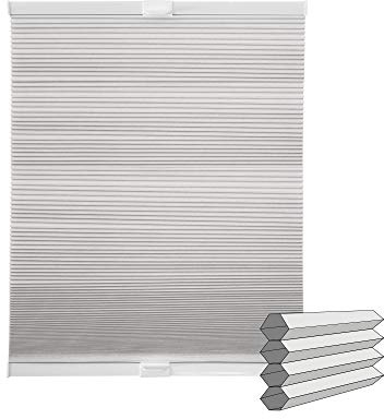 Victoria M. Wabenplissee Standard Verdunkelungsplissee Plissee Sonnenschutz, Feuchtraum Geeignet, 110 x 130cm, Weiß
