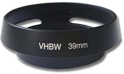 vhbw paraluce compatibile con obiettivi da 39mm - nero, metallo, rotondo