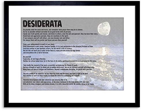 Wee Blue Coo 9x7 '' DESIDERATA EHRMANN PLACIDLY NOISE HASTE QUOTE FRAMED ART PRINT F97X269