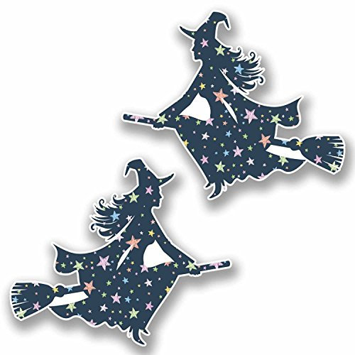 #9791 Vinyl-Aufkleber, Motiv: Sexy Hexe, 10 x 8,5 cm, 2 Stück